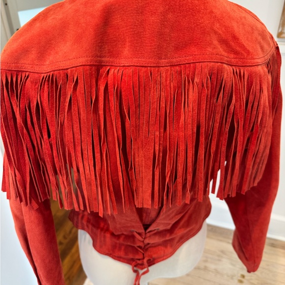 Wilson Red Suede Fringed Blazer - Picture 5 of 10